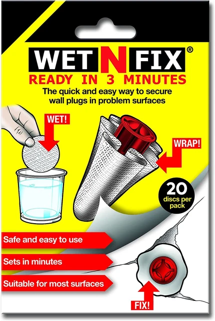 WETNFIX 20 Scheiben - Befestigungswandstecker schnell! Keine Notwendigkeit zu füllen oder neu zu bohren. Kostenloses UK
