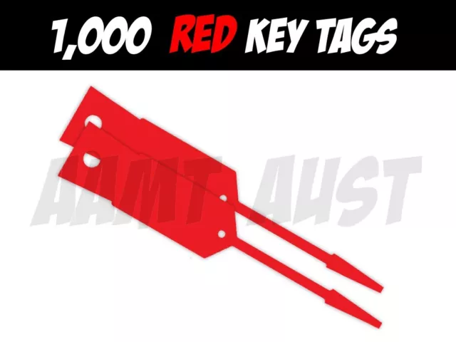 Disposable Vinyl Key Tags RED X 1,000 Pack - FREE POST
