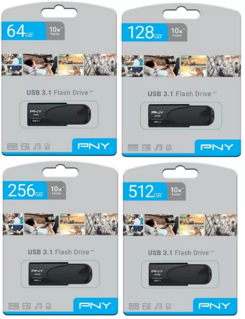 PNY 512GB 1TB HIGH SPEED USB Memory Stick Mini Pen Flash Drive USB 3.0 and 3.1