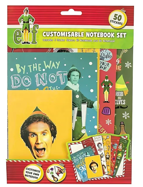 ELF Customisable Notebook A5 A6 Notebooks Sticker Sheets Gift For Kids Adults