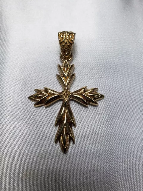 Yellow Gold Over Sterling Silver Cross Pendant