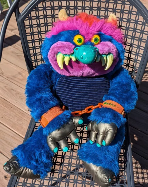 Vintage 1986 My Pet Monster AmToy 24 Inch Big Plush Original With Cuffs!