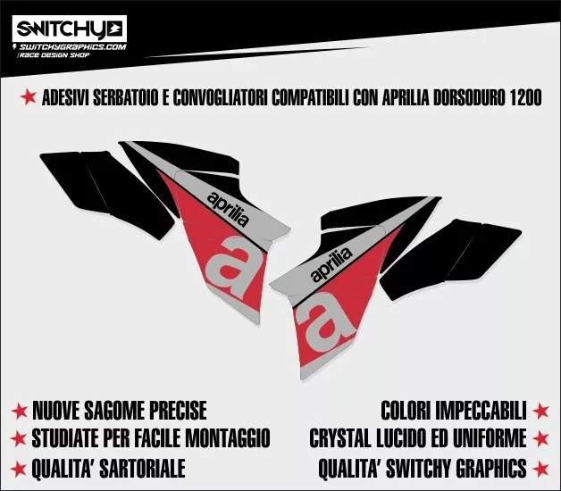 KIT ADESIVI GRAFICHE CONVOGLIATORI "AP03" compatibili con APRILIA DORSODURO 1200