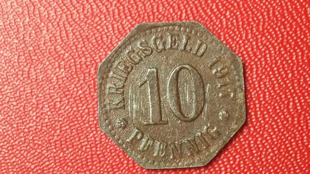 10 Pfennig Allemagne 1917 Stadt Wiesbaden Kriegsgeld