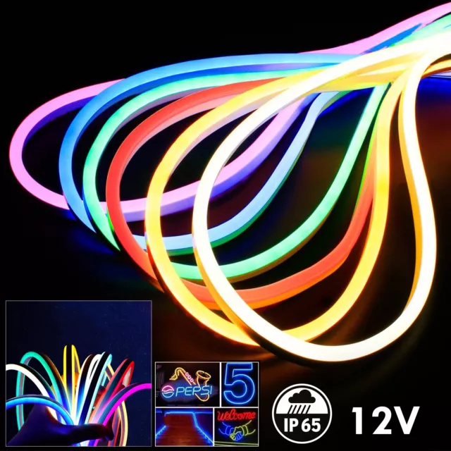 Striscia strip led neon Bobina flex 5 metri dc12v esterno ip65 modellabile