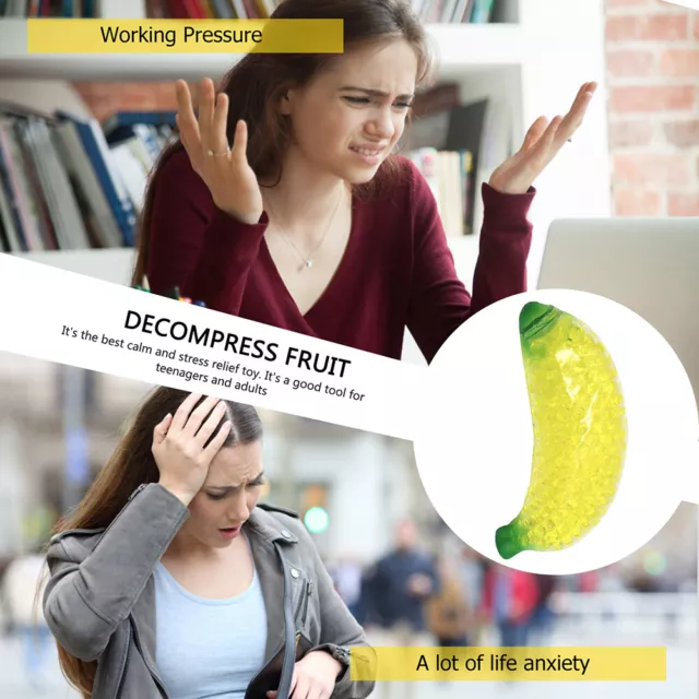 Squeeze Fidget Fruit Banana Bead Bubbles Ball giocattolo sollievo stress (giallo) -de