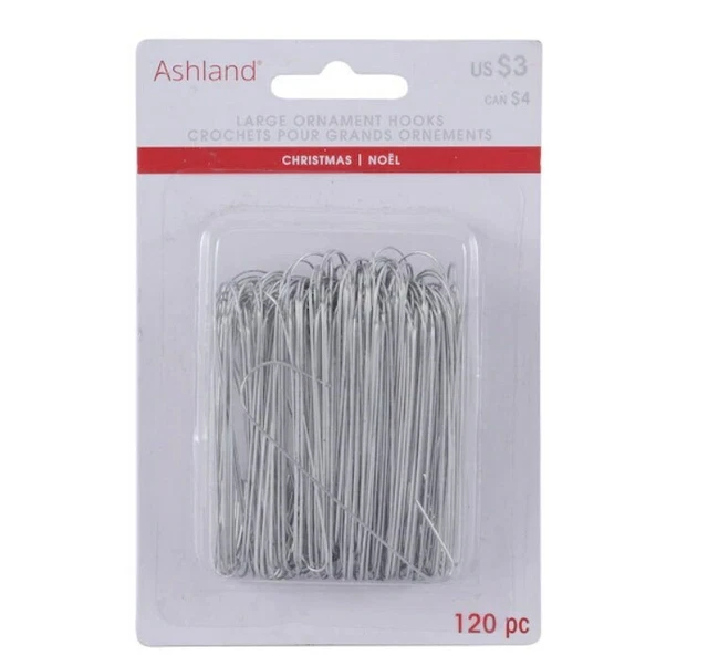 2.5" Large Silver Christmas Ornament Hooks by Ashland?, 120ct.