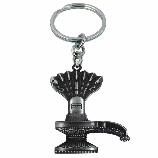 GCT Two Sided Lord Shiva Shivling (KC-1) Grey Metal Keychain