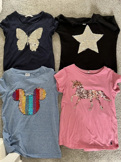 Pacchetto top paillettes ragazze età 9 - 10 Next TU Joules farfalla unicorno