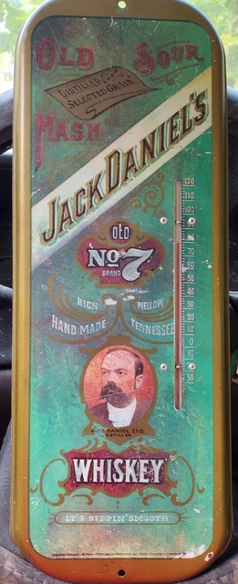 JACK DANIELS  OLD No.7 GREEN THERMOMETER 90 PROOF Approx 6" X  16 "