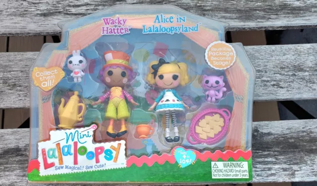RARE !!! New Lalaloopsy Mini Figure 3” Wacky Hatter & Alice In Lalaloopsyland