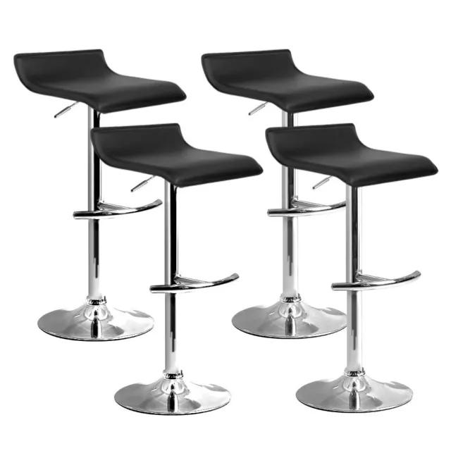 Artiss 4x Bar Stools Kitchen Counter Stool Adjustable Gas Lift Chairs Black