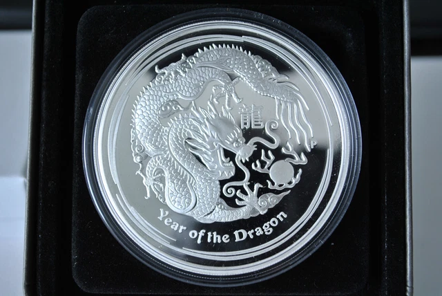 2012 Australia silver lunar year of the Dragon 5 oz Proof