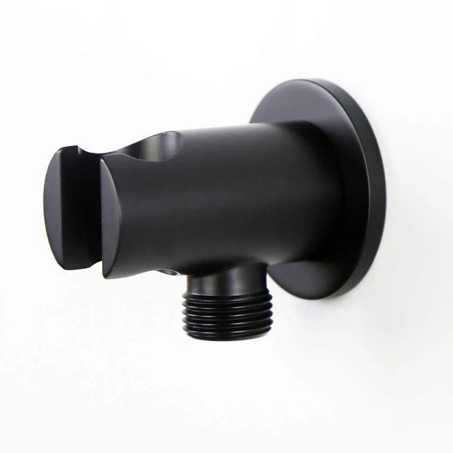 Kit supporto montaggio a parete soffione doccia ottone portatile supporto rotondo nero opaco