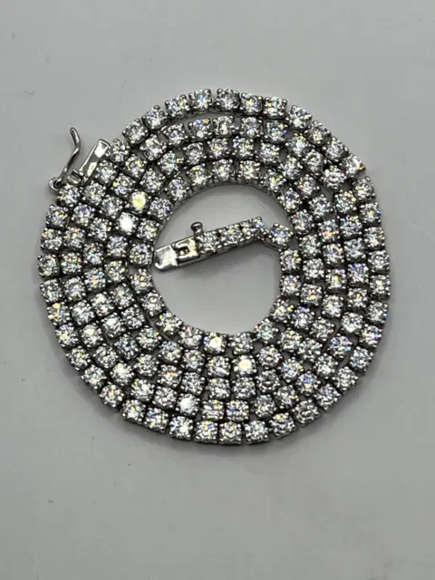 GM 925 Rhinestone Necklace Bling Sterling Silver Tennis