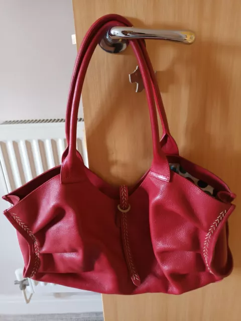 Radley Red Leather Shoulder Bag, Very Good Condition