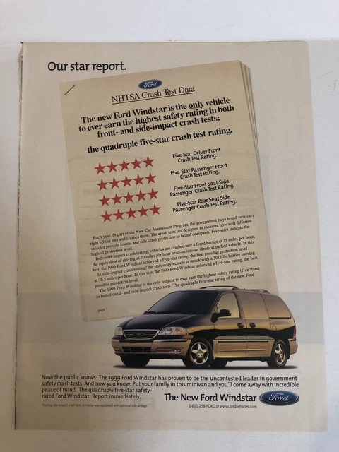 1999 Ford Windstar Vintage Print Ad Advertisement pa11
