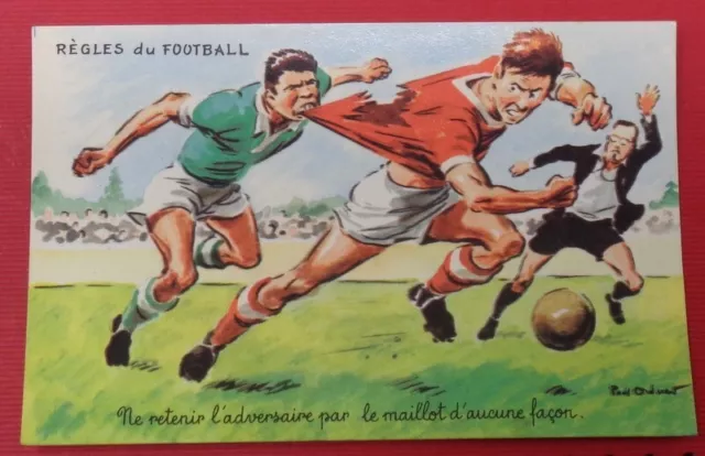 cpsm fantaisie , football , les regles  - sport  , non voyagée