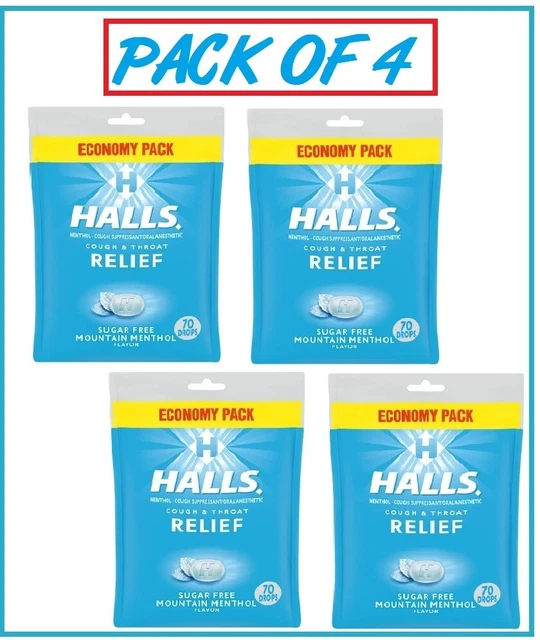 HALLS RELIEF MOUNTAIN Menthol Sugar Free Cough Drops, Economy Pack, 70
