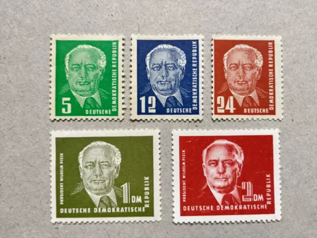 DDR Briefmarken 1952, Mi.-Nr.:322 - 326, Wilhelm Pieck II, postfrisch**, geprüft
