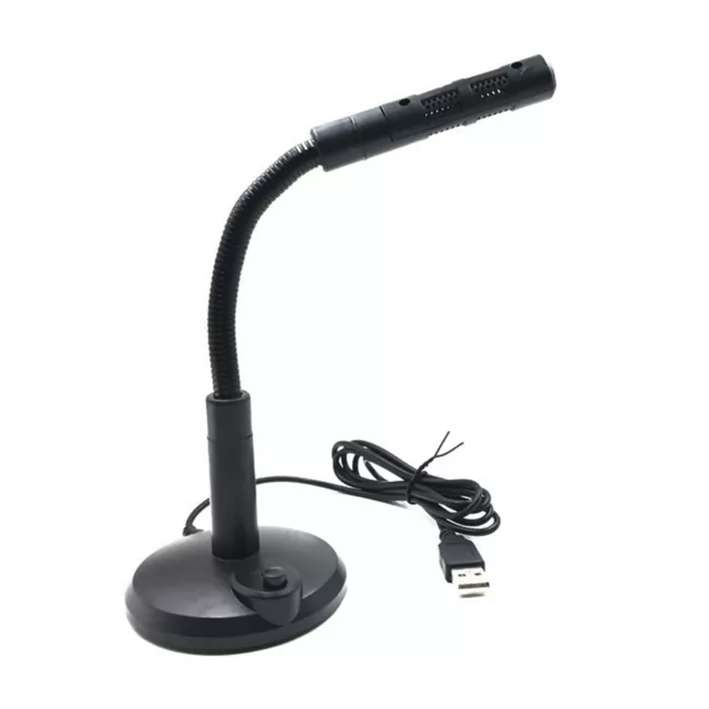 USB Stand Mini Desktop Studio Speech Microphone Mic for PC Laptop Netbook