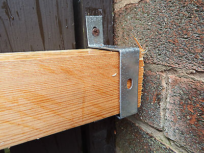 Wood Gate Post Fixing 3x3 inch 75x75mm only to Wall WITH FREE THUNDERBOLTS 