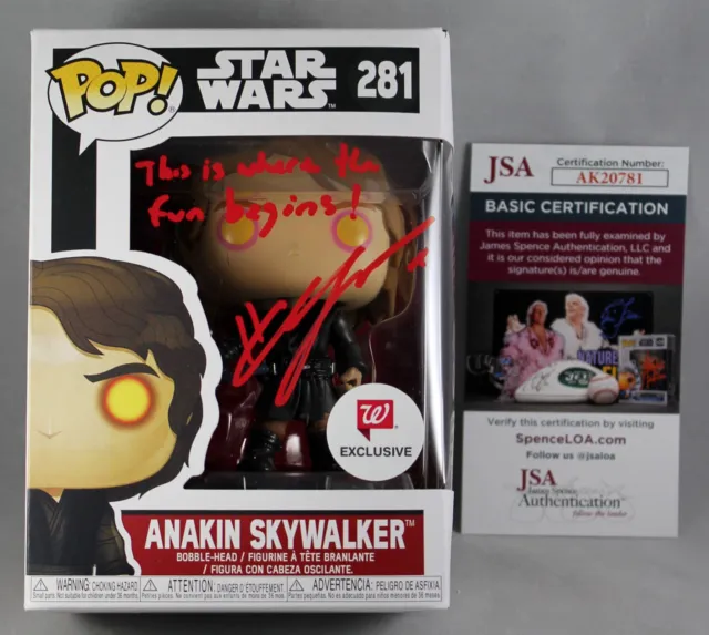 Hayden Christensen Signed Anakin Skywalker Funko Pop Figure Star Wars +Jsa Coa