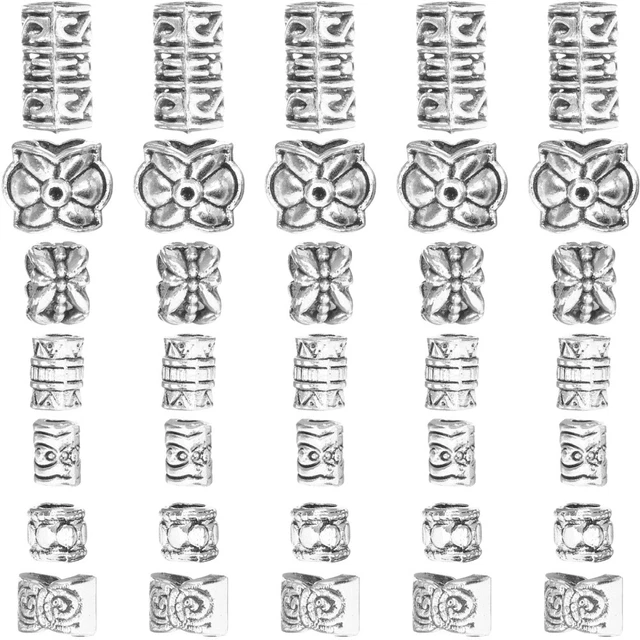 7 Packs European Beads Silver Spacer Beads Beaded Bracelets Material