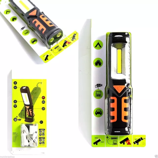 TORCIA LAMPADA LAVORO CALAMITA 500lm LED RICARICABILE OFFICINA AIRTEC - Foto 9