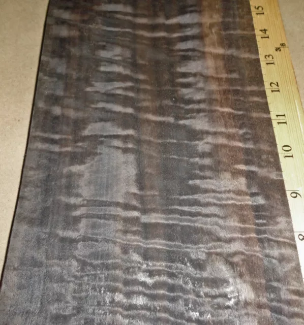 Eucalyptus Smoked Fumed Figured wood veneer 6" x 46" raw no back 1/42" thick AA