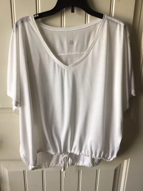 🌼Lululemon Women's Oversized M/L Through The Movement Yoga T-Shirt White EUC