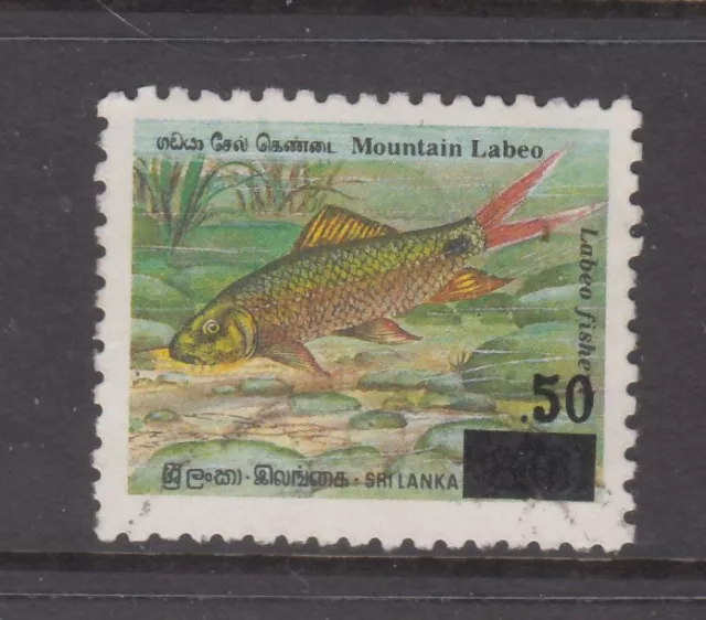 Sri Lanka - 50c on 8r Endemic Fish Issue (Used) 2000 (CV $5)