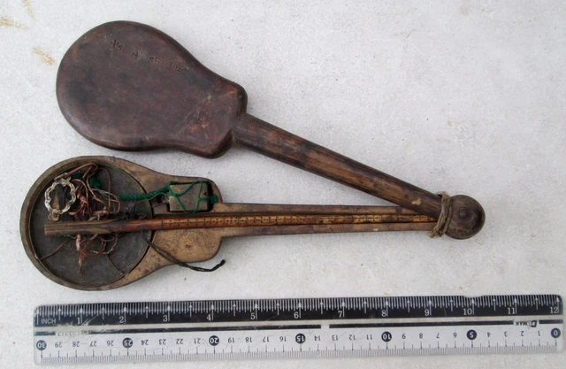 REALLY OLD  Lisu Hill Tribe Teak Opium Scale & Weight 19th Century