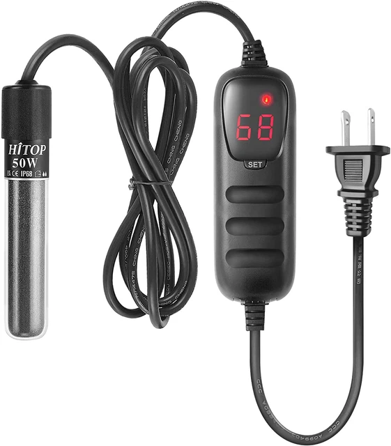 Aquarium Digital Heater Mini Submersible 50W 5-15 Gallon Fish Tank Temperature