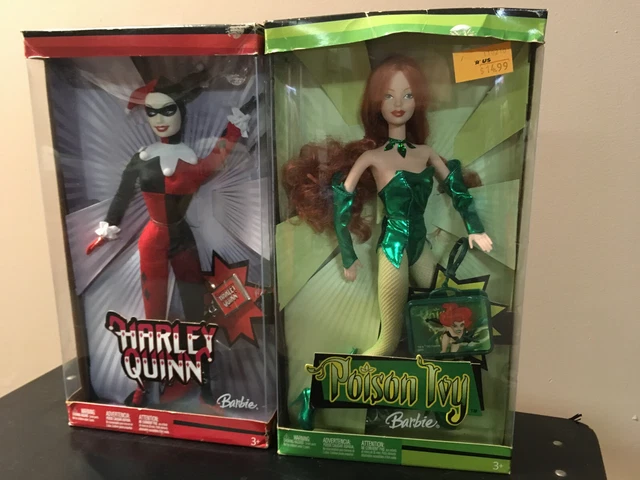 Barbie as Harley Quinn Doll AND Poison Ivy With Key-chain Unopened DC MATTEL 