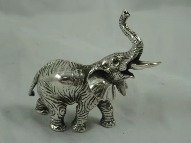 SUPER solid silver MODEL OF AN ELEPHANT, c1980 , 54gm