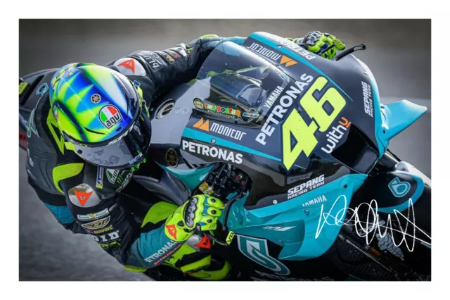 Valentino Rossi Signed A4 Photo Print Autograph Petronas 2021 MotoGP