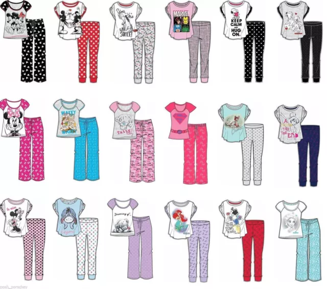 Job Lot 12 x Disney BRAND NEW Older Girls Ladies Official Character Pyjamas Set