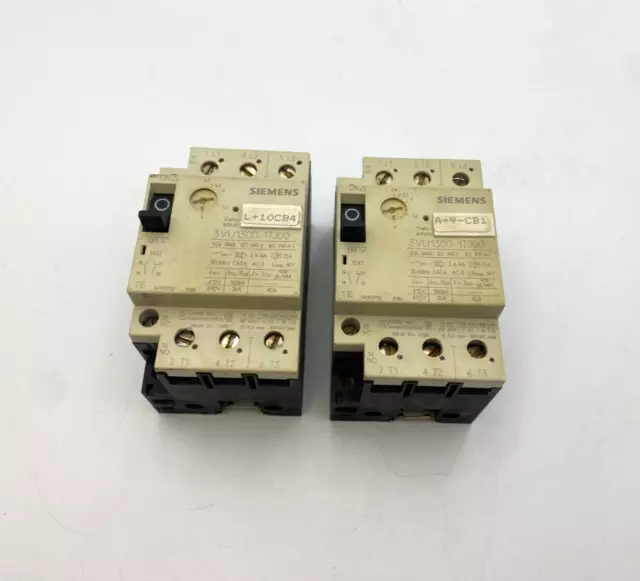 2PC Lot Siemens 3VU1300-1TJ00 Manual Motor Starter 2.4-4A 3P 600V 3PH Protector