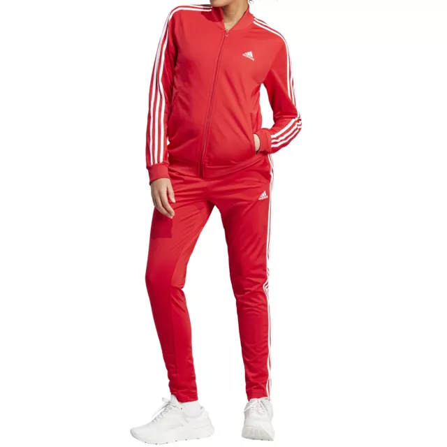 Adidas Tuta da Donna Essentials 3-Stripes Rosso Taglia XS Cod IJ8784