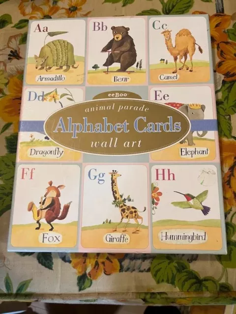 eeBoo Animal Paraded Alphabet Cards Wall Art Learn Play Enjoy baby infant decor