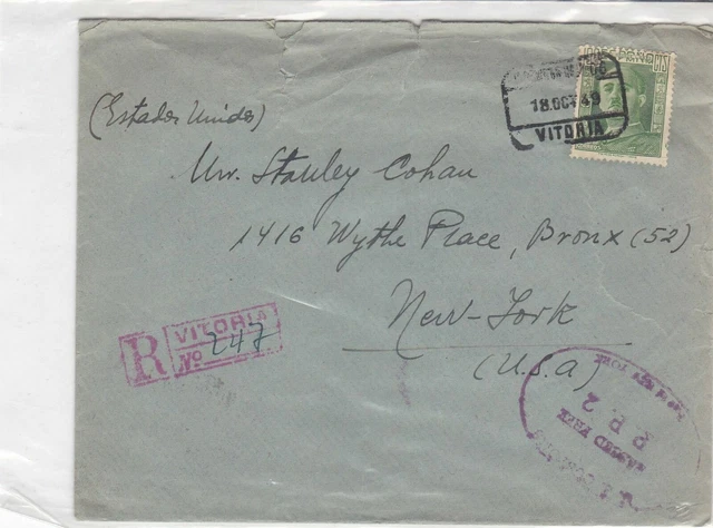 spain  1949 stamps cover ref 19318