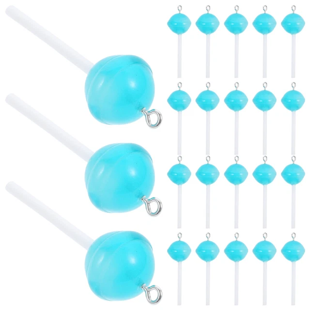 50 Pcs Lollipop Keychain Mini Toy Clear Ornaments Candy Nail Charms Decorate