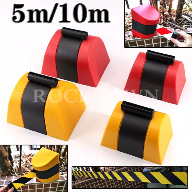 5/10m Retractable Barrier Tape Security Safety Crowd Control Warning Sign Belt