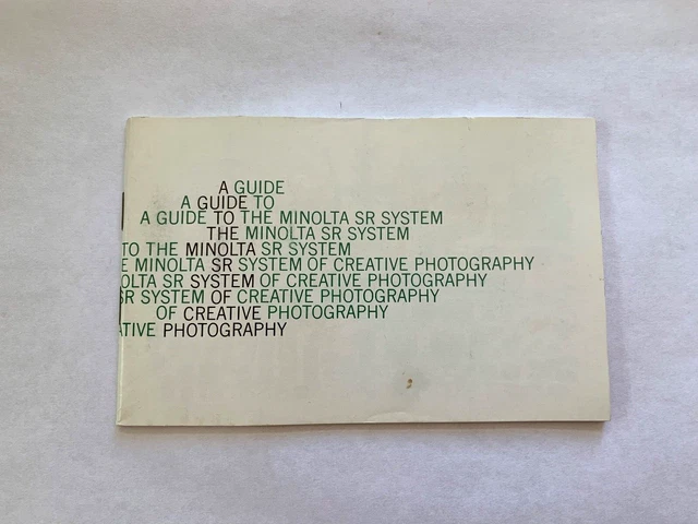 A GUIDE TO THE MINOLTA SR SYSTEM lenses  guide  book