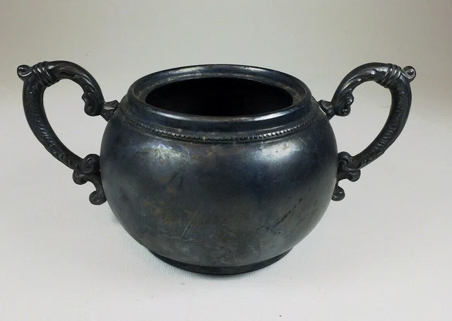 Antique Apollo Silver Co. Sugar Bowl Quadruple Silverplate Holloware #445