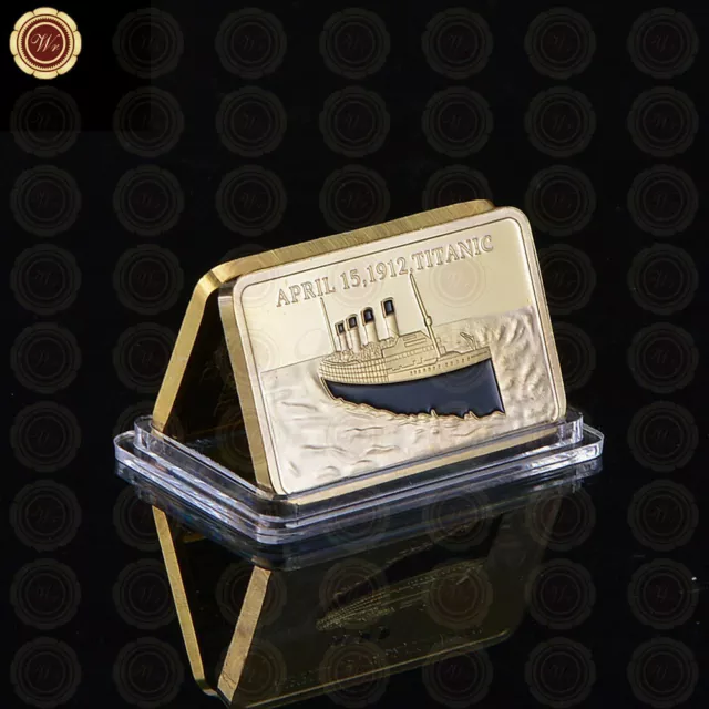 Lingotto ORO / GOLD,1 ONCIA 24 K. PLACATO TITANIC COMMEMORATIVO REGALO 2