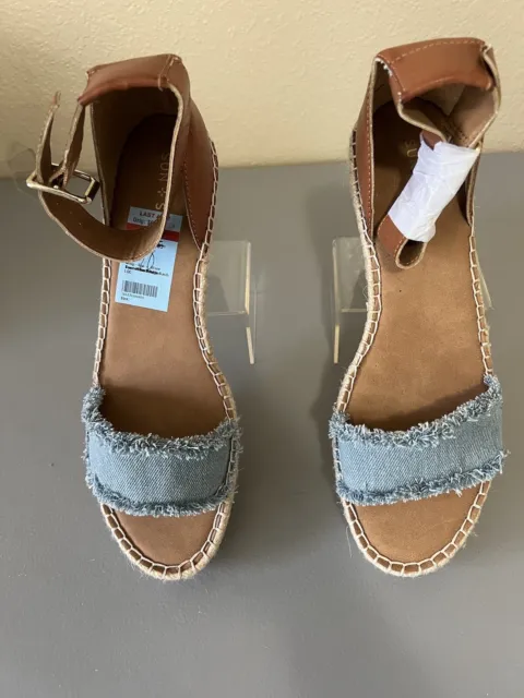 Sun + Stone Wedge Sandals Women’s Size 10M Sammi Espadrille Ankle Strap Shoes