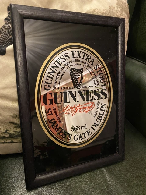 GUINNESS BAR MIRROR Official Merchandise Measures 34cm x 24cm Including ...