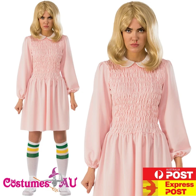Stranger Things Women Eleven Fancy Dress Replica Halloween Costume Size